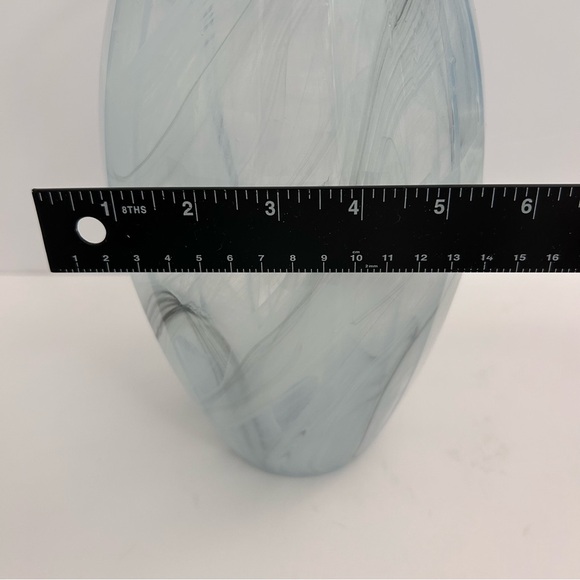 Vintage LUX Italian Glass Vase Vetreria Operaia Blue Swirl 12” Art Glass Vase - Picture 14 of 14